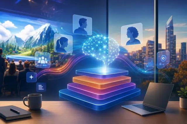 Editorial illustration representing Zoom’s AI-powered revenue operating system