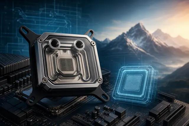 Editorial illustration for Thermal Grizzly’s Mycro Pro water block and Intel LGA 1954 compatibility