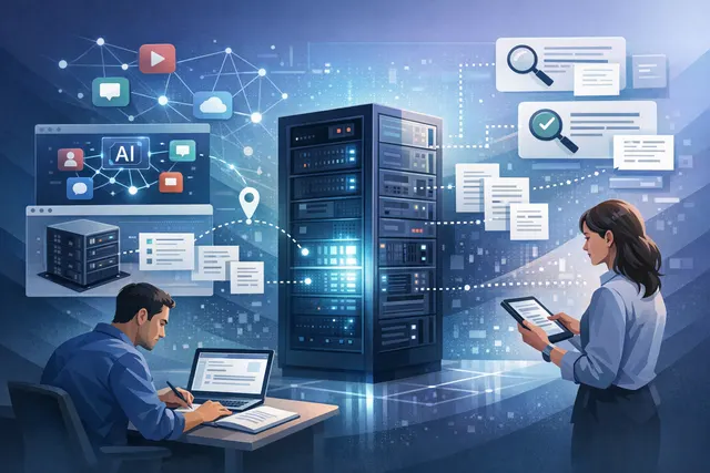 AI-generated illustration representing X's launch of hosted MCP servers for AI tool connectivity