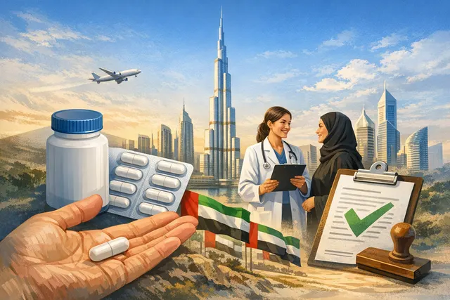 Conceptual image of an oral Wegovy pill and global expansion map, representing Novo Nordisk's UAE launch in June 2026.