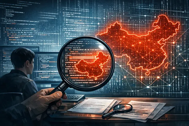 AI-generated editorial hero image for the Claude Code hidden fingerprinting and Anthropic China tensions story