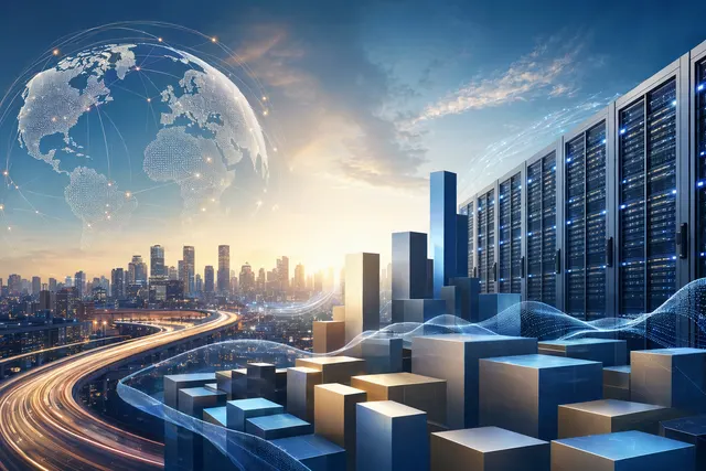 Illustration representing trillions of dollars in global AI infrastructure and technology investment