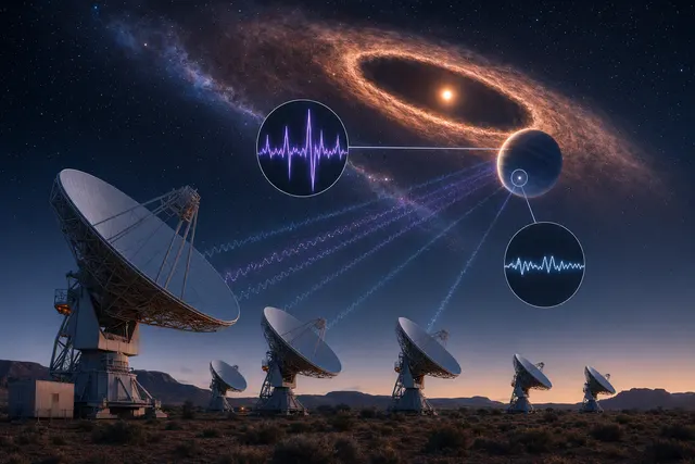 What did astronomers report detecting from Beta Pictoris b, how did MeerKAT observations distinguish the planet’s radio emission from its ho