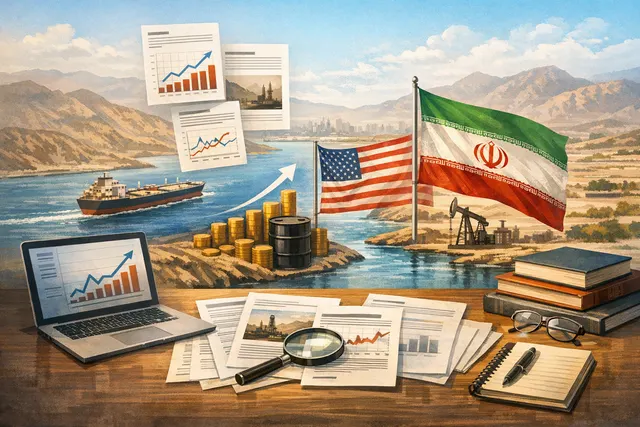 Editorial illustration of global inflation forecasts and central bank responses after the U.S.-Iran deal and Strait of Hormuz reopening