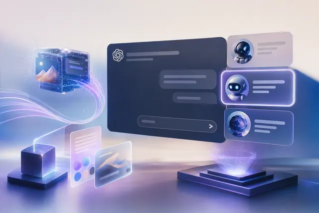 Illustration representing OpenAI’s Sponsored Agents and advertising tools in ChatGPT