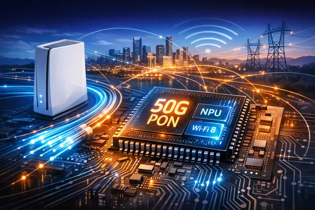 How does Broadcom's new BCM68850 gateway chip advance broadband infrastructure, and what are its key technical features in terms of 50G PON