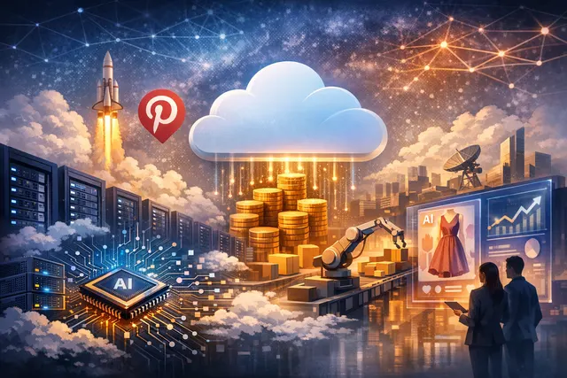 What major infrastructure investment did Pinterest announce with Amazon Web Services through 2031, and what new AI-powered advertising tools