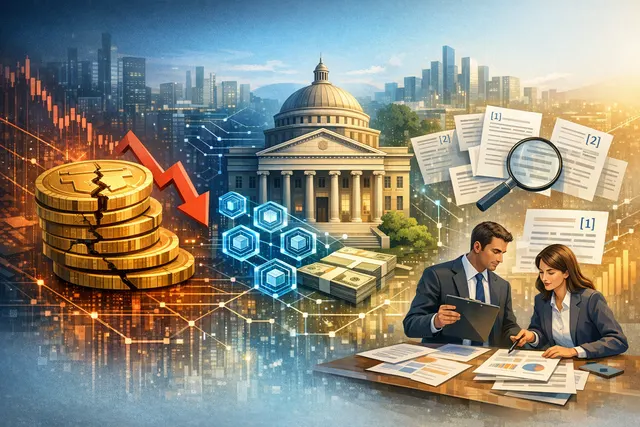 A conceptual illustration of the BIS unified ledger, showing a central bank anchoring a programmable platform with tokenized commercial bank money, central bank reserves, and asset