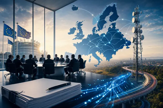 Illustration of European telecommunications networks and digital infrastructure