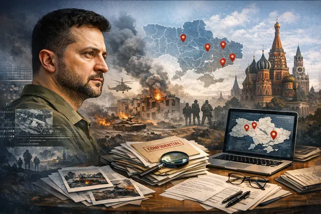 Ukrainian President Volodymyr Zelenskyy delivering an evening address, warning of a planned Russian mass mobilization and missile strike threat.