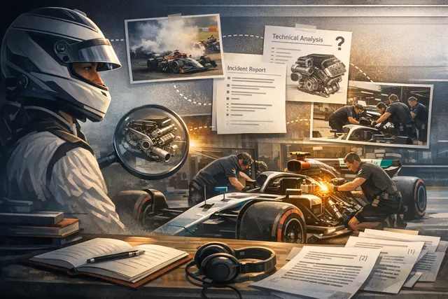 AI-generated illustration of George Russell's Mercedes W17 with a water leak issue during Hungarian Grand Prix qualifying.
