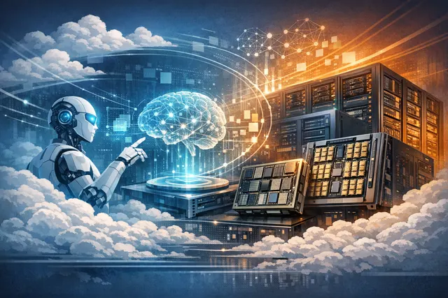 Abstract representation of Databricks and NVIDIA partnership for AI agent workloads, featuring data pipelines and GPU acceleration.