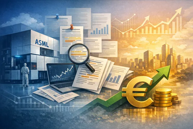 Goldman Sachs logo and ASML stock chart with upward trend representing price target raise to €2,000 and 72% year-to-date surge in 2026.