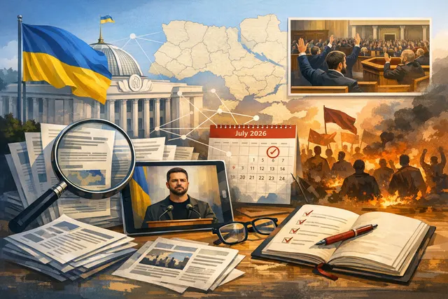 Ukrainian President Volodymyr Zelensky meets with new military leadership including acting Defence Minister Yevhen Khmara and new Commander-in-Chief Mykhailo Drapatyi in Kyiv, July