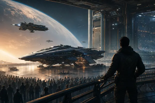 Star Citizen spacecraft battle scene representing the game's massive crowdfunded space simulation universe