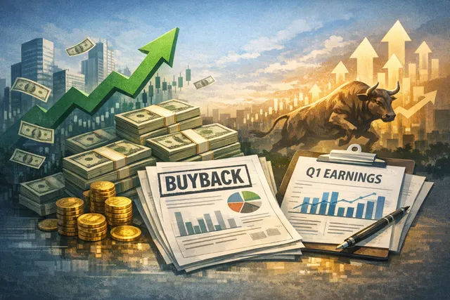 Shopify logo and rising stock market chart symbolizing the company's stock rally