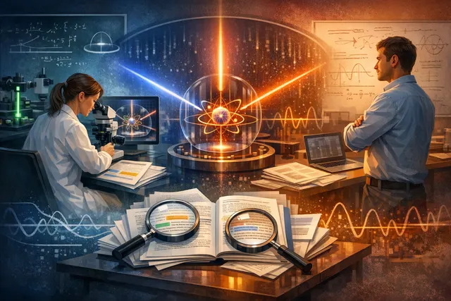 Artistic rendering of two entangled qubits connected by a quantum bath