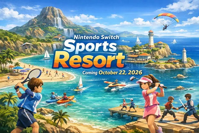 What is Nintendo Switch Sports Resort for the Nintendo Switch 2, including its October 22, 2026 release date, return to Wuhu Island, full li