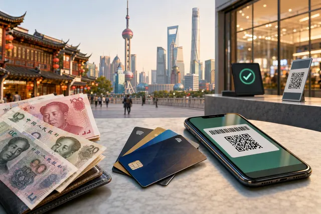 Illustrative image about payment options for international visitors in China