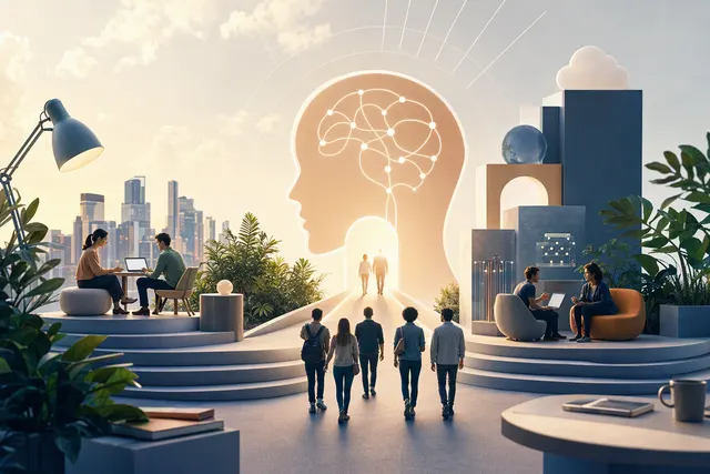 Editorial illustration representing Anthropic’s Claude Startups program and support for startup founders