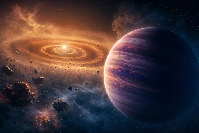 Conceptual illustration of a possible second-generation planet orbiting the white dwarf HS 0209+0832