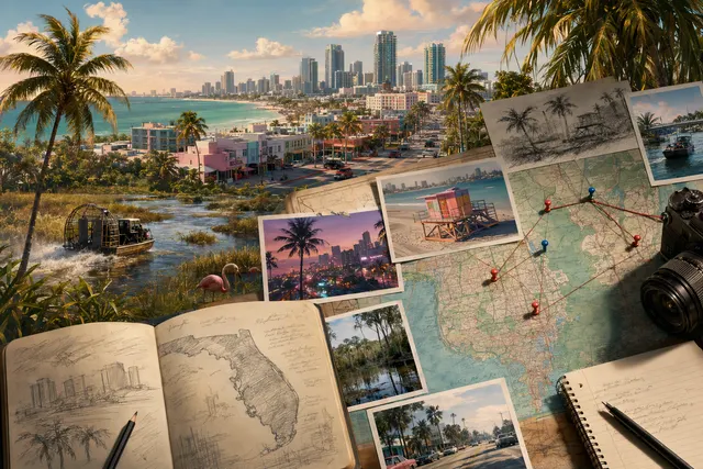 Illustrative hero image accompanying an article about Rockstar’s Florida research for Grand Theft Auto VI