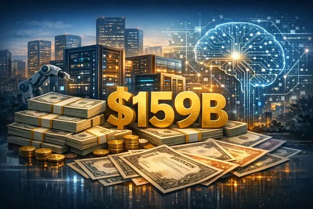Conceptual image of soaring corporate bond charts next to symbols of major tech companies, representing record debt issuance to fund AI infrastructure in 2026.