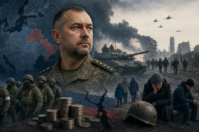 Editorial illustration about Ukraine’s assessment of Russia’s war sustainability through 2028