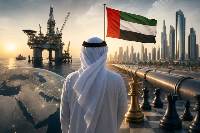 Illustration of the UAE breaking away from OPEC oil production policy