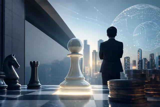 Illustration representing SoftBank’s profits driven by its investment in OpenAI and the broader AI boom