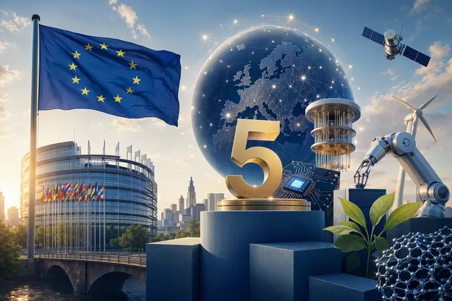 Concept illustration of Europe funding deep‑tech startups through the €5 billion Scaleup Europe Fund