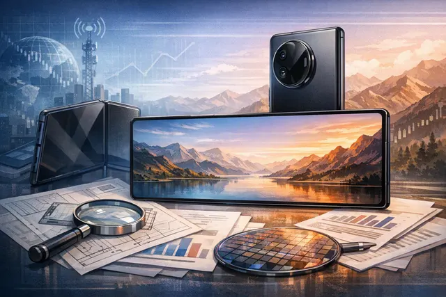 Conceptual illustration of Huawei Pura X View as a wide non-foldable smartphone