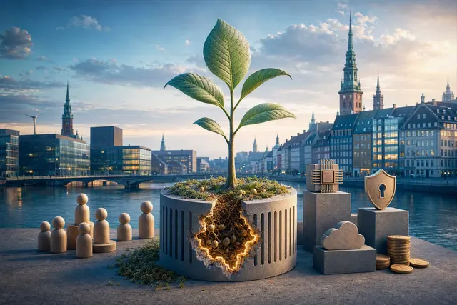Editorial illustration representing Seed Capital’s €130 million Fund V and Nordic startup investment strategy