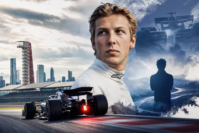 AI-generated editorial illustration about Liam Lawson’s uncertain Racing Bulls seat for the 2027 Formula 1 season.