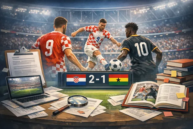 Croatia and Ghana players competing during the FIFA World Cup 2026 Group L match, with the Philadelphia skyline in the background.