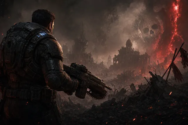AI-generated editorial illustration for Gears of War: E-Day’s early-access Steam player milestone