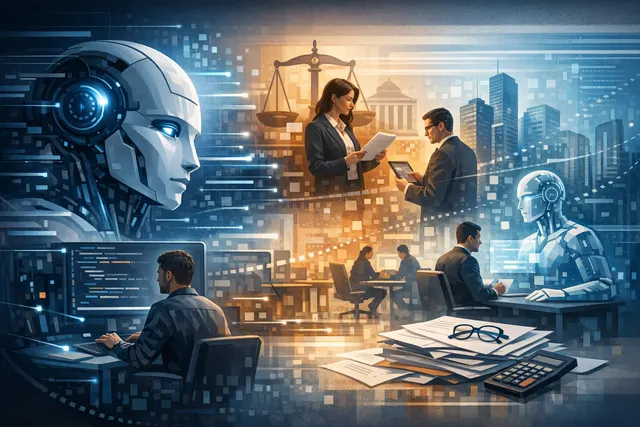 AI-generated editorial image illustrating the transformation of OpenAI Codex from a coding tool into a multi-faceted enterprise platform for white-collar professionals in legal, fi