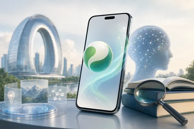 Illustrative AI-generated image for an article about Tencent’s Yuanbao assistant on HarmonyOS