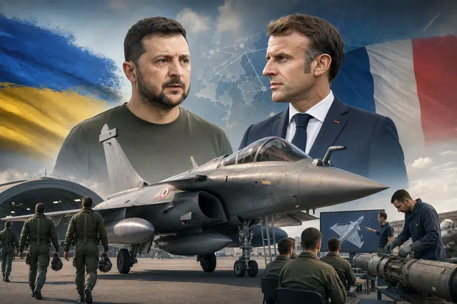 Illustrative editorial image for the planned Ukrainian pilot training on French Rafale aircraft