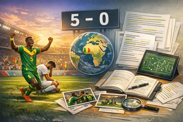 AI-generated image of Senegal football players celebrating a goal during the 2026 FIFA World Cup Group I match against Iraq