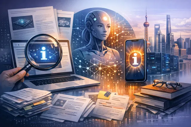 Abstract digital illustration representing Zhipu AI's GLM-5.2 model and stock market volatility