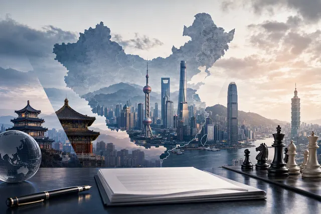 Editorial illustration representing a potential sale of Accenture’s Greater China business