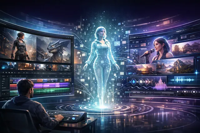 A 3D wireframe scene transforming into a photorealistic AI-rendered cinematic shot, illustrating the hybrid workflow of Reallusion AI Studio and Seedance 2.0.