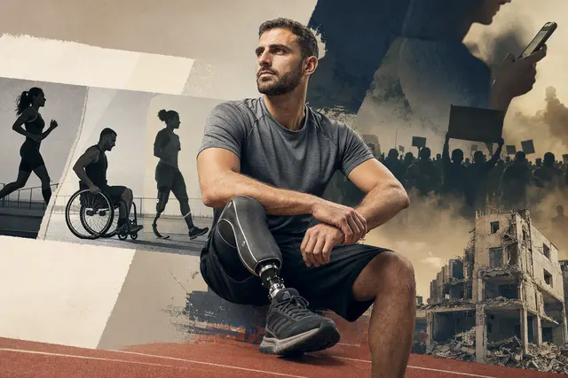 Editorial illustration about Adidas’s Single Shoe campaign controversy involving Shalev Biton