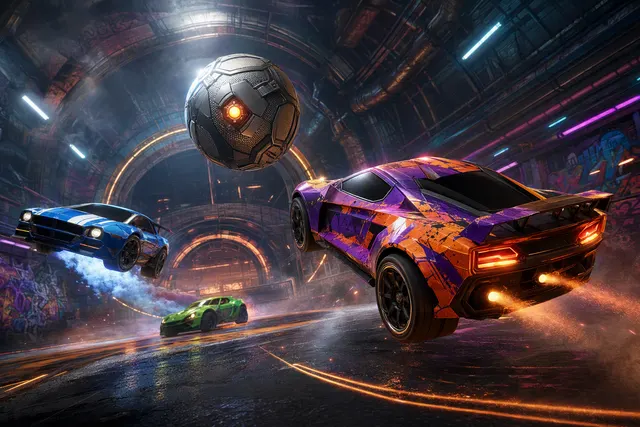 Rocket League Season 24 Underground-themed editorial image