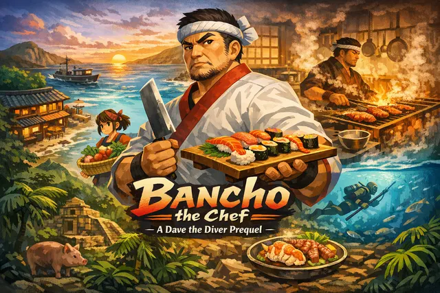 Artwork of a young Bancho cooking in a vibrant kitchen, from the newly announced Bancho the Chef prequel.
