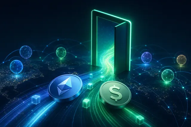 Illustration representing cross-chain crypto swaps between NEAR and Robinhood Chain