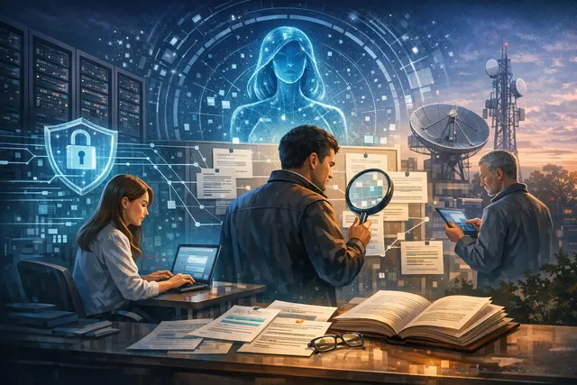 Abstract illustration of three interconnected AI-driven cybersecurity coalitions — Athena, Akrites, and Project Lightwell — working to patch open-source vulnerabilities