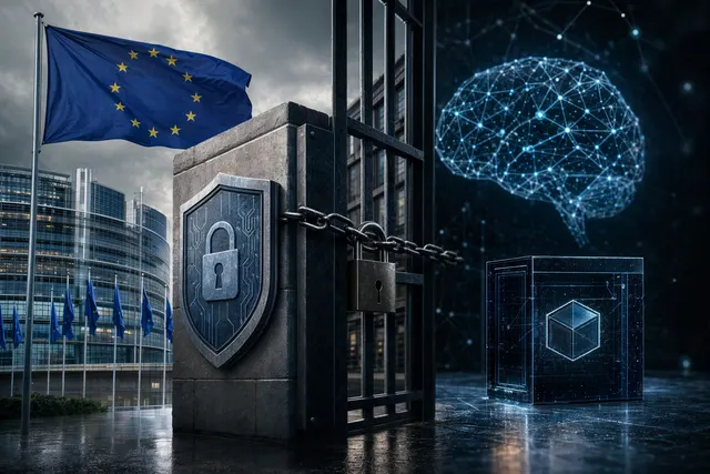 Illustration of AI cybersecurity system scanning global networks for vulnerabilities