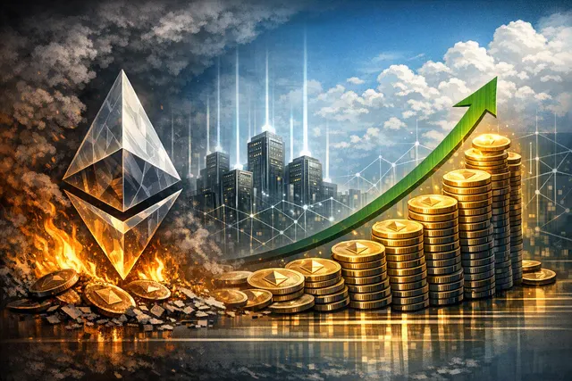 Illustration of Ethereum supply expanding as validator issuance exceeds EIP-1559 fee burn